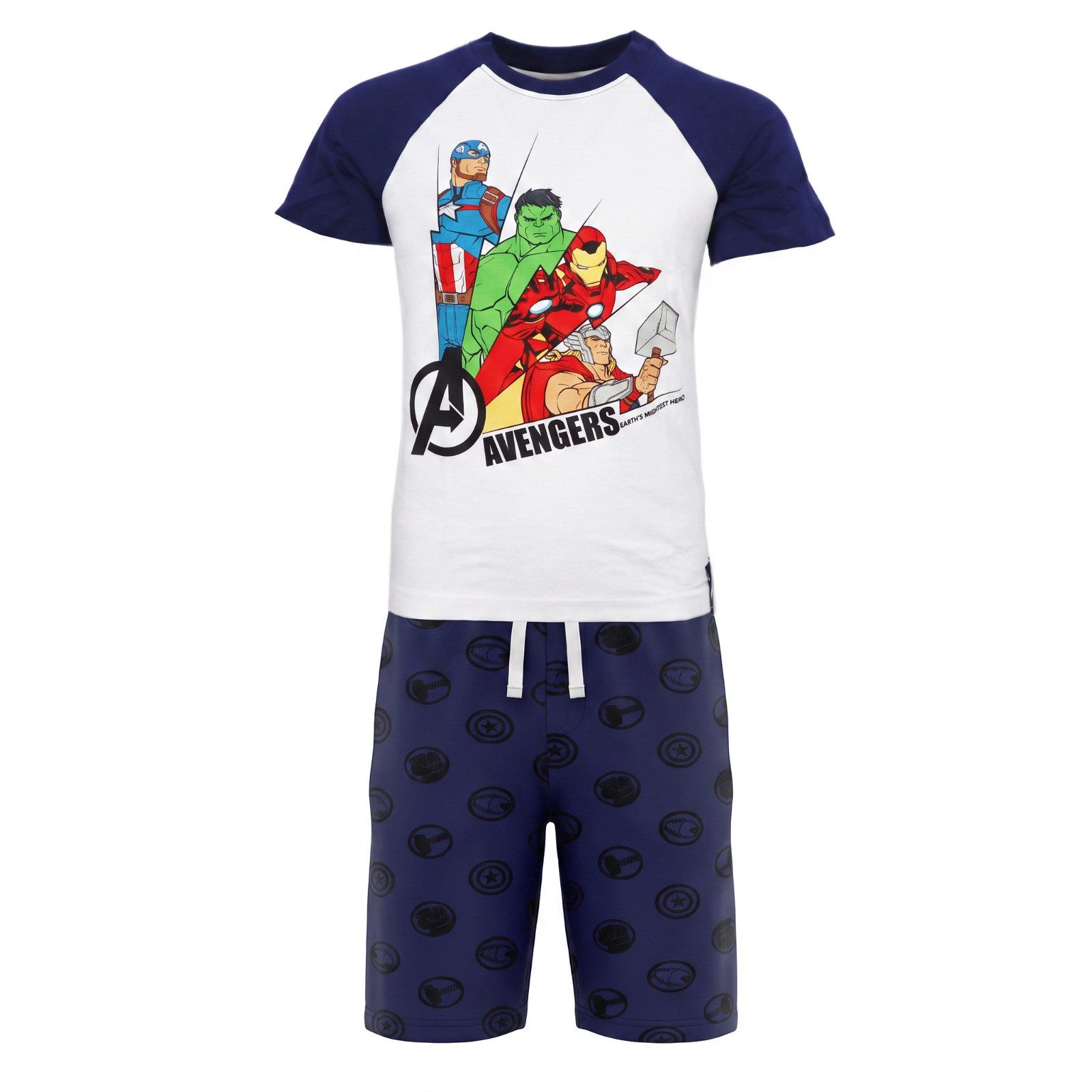 MARVEL Print-Shirt Marvel Avengers Hulk Iron Man Sommerset T-Shirt Shorts Gr. 104