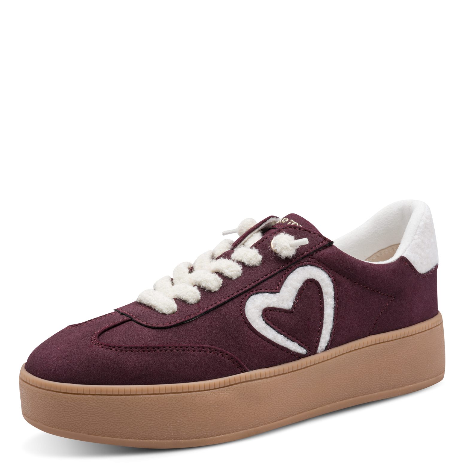 MARCO TOZZI Slip-On Sneaker Freizeitschuh, Plateausneaker, Slipper mit Plüsch-Herz