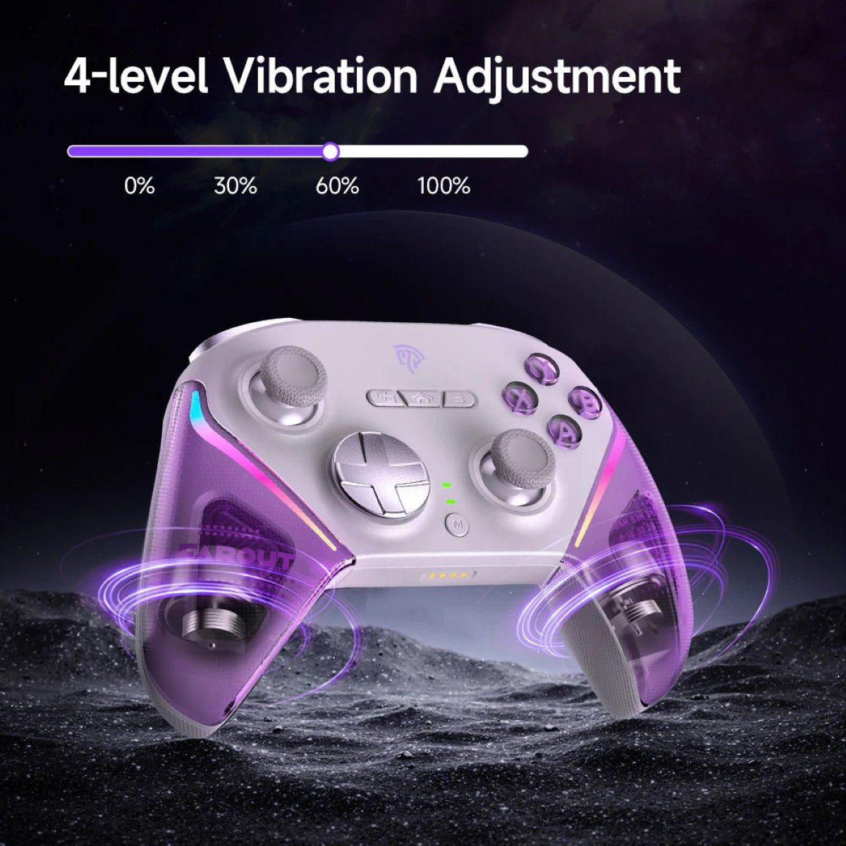 EasySMX D10 Wireless mit Ladestation & RGB-Beleuchtung Gaming-Controller (TMR-Joysticks und Ladestation mit Autoreconnect)