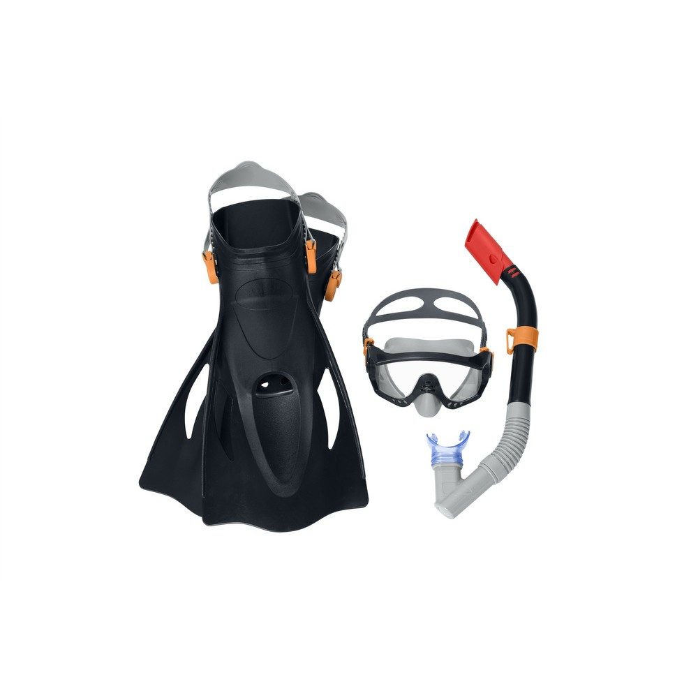 BESTWAY Tauchset Schnorchelset Tauchausrüstung Wassersportset, Gehärtetes Glas, UV-Schutz, verstellbares Band