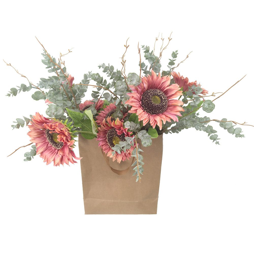 Kunstblumenstrauß Bouquet SOMMERTRAUM in der Deko-Tüte 9-tlg., 2474U, Höhe 60 cm