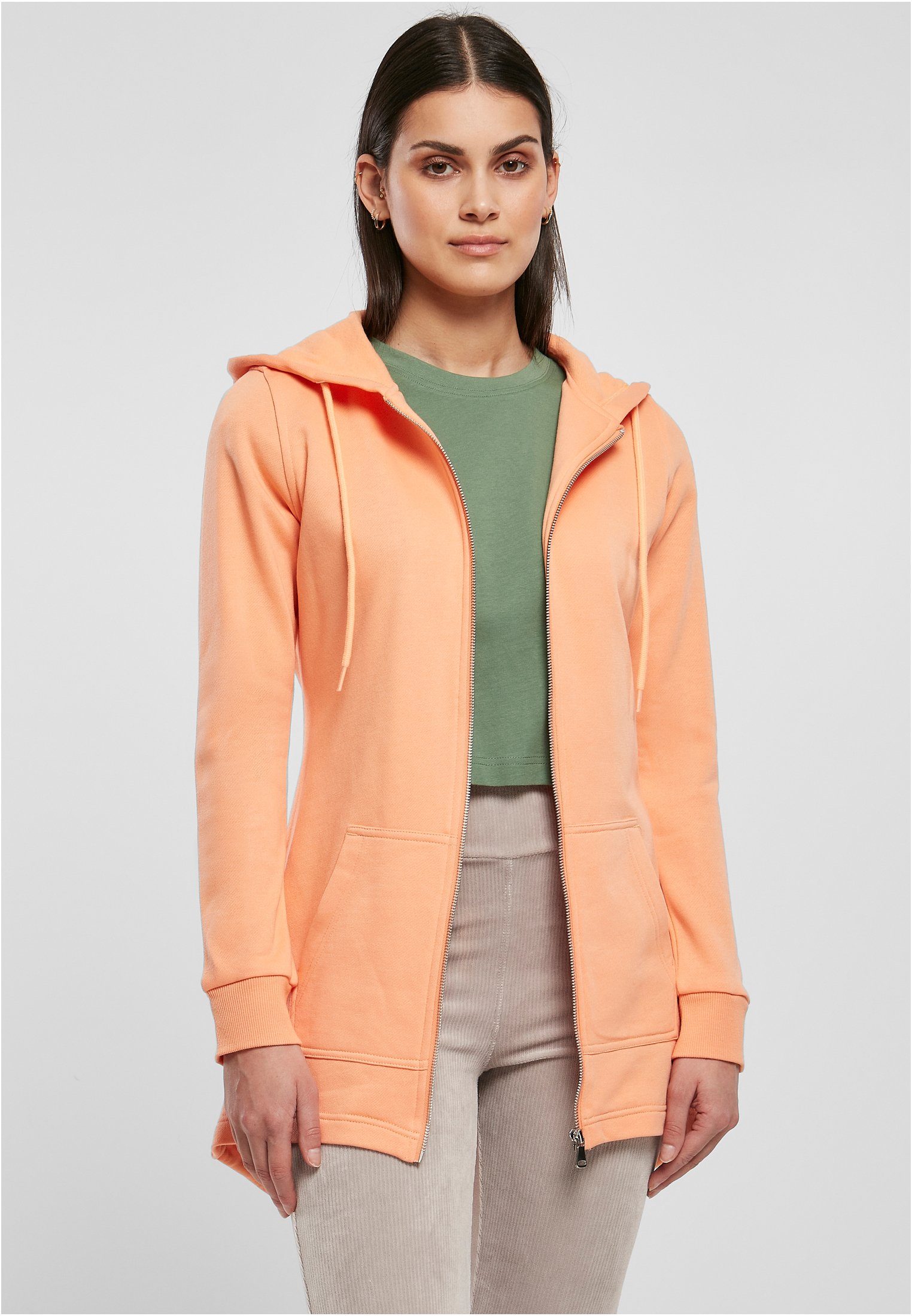 URBAN CLASSICS Sweatjacke Damen Ladies papaya Parka Sweat (1-tlg)