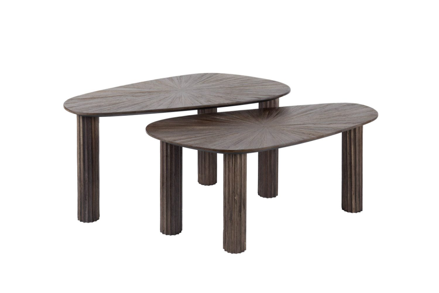 KAWOLA Couchtisch INKA (Set, 2-St), Teakholz braun nierenförmig