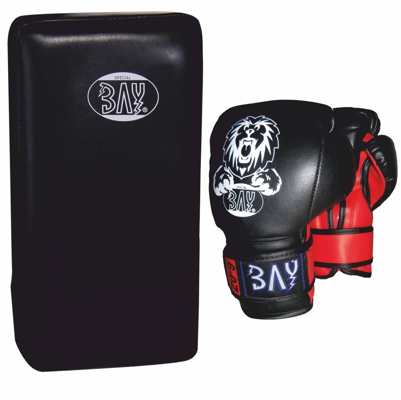 BAY-Sports Boxhandschuhe Box Pratzen + Kinder Schlagpolster Set