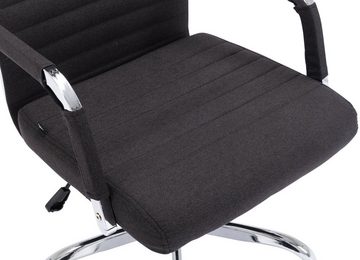 TPFLiving Bürostuhl Amadeus mit bequemer Rückenlehne - höhenverstellbar und 360° drehbar (Schreibtischstuhl, Drehstuhl, Chefsessel, Bürostuhl XXL), Gestell: Metall chrom - Sitzfläche: Stoff schwarz