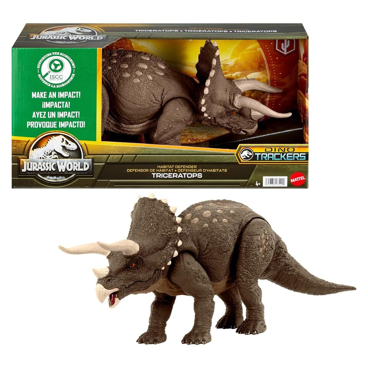Actionfigur Mattel HPP88 - Jurassic World - Spielfigur, Dino Trackers, Triceratops