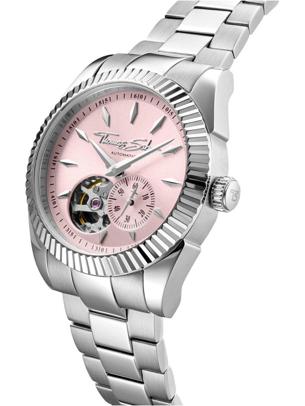THOMAS SABO Automatikuhr Thomas Sabo WA0418-201-204 Damenuhr Rebel Pink Automatik 36mm 5ATM Thomas Sabo WA0418-201-204 Damenuhr Rebel Pink Automatik 36mm 5ATM