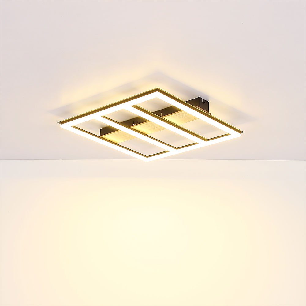 Schwarz Deckenlampe Holzoptik Metall Deckenleuchte Globo Wohnzimmerlampe LED LED Deckenleuchte,