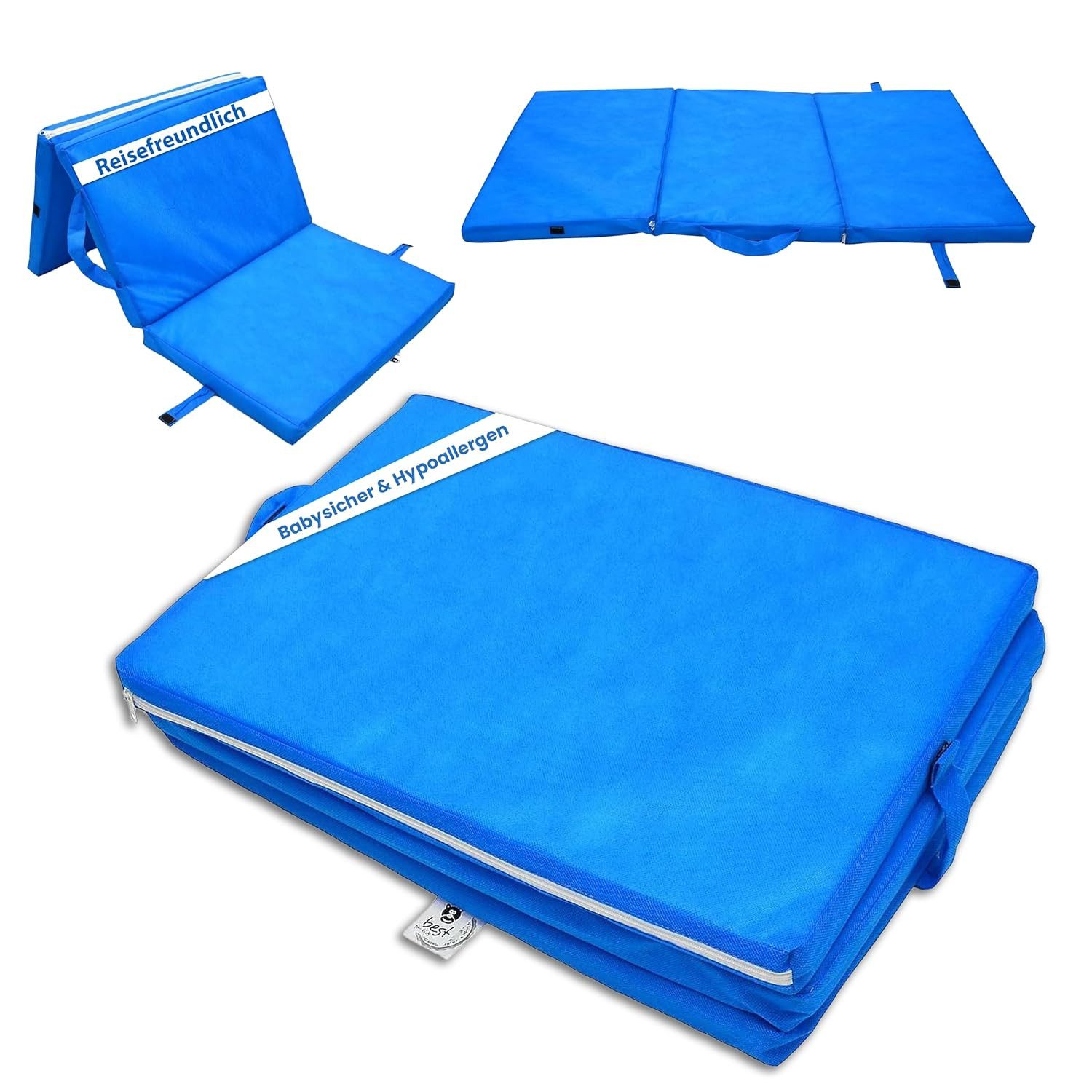 Babymatratze Faltbare Kindermatratze – Komfortabel, Antibakteriell & Vielseitig, Best for Kids, 2 cm hoch, (Matratze, Einzelprodukt), Faltbar, leicht transportierbar, hypoallergen, antibakteriell