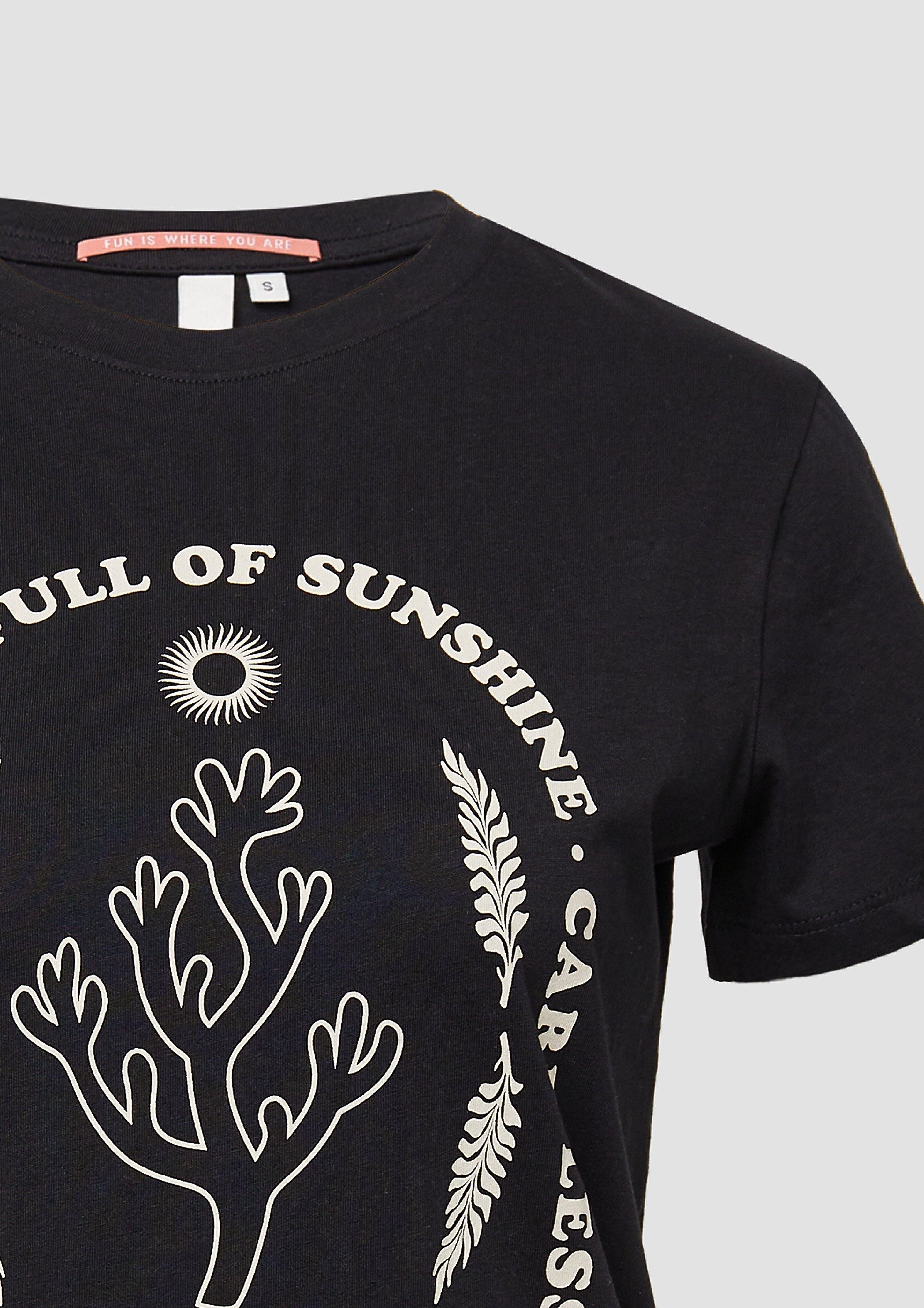 QS Kurzarmshirt Baumwoll T-Shirt mit Frontprint günstig online kaufen