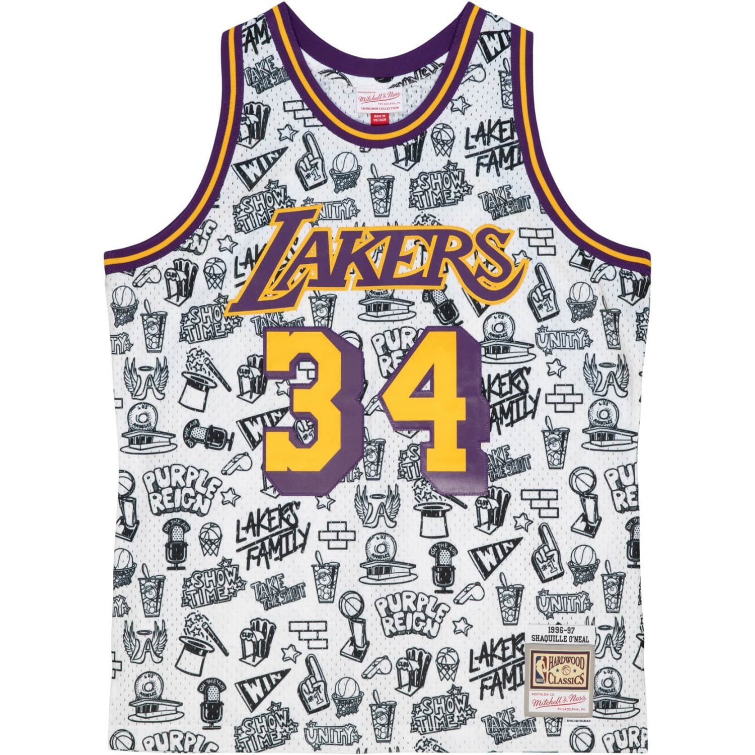 Mitchell & Ness Basketballtrikot DOODLE Swingman Jersey Los Angeles Lakers