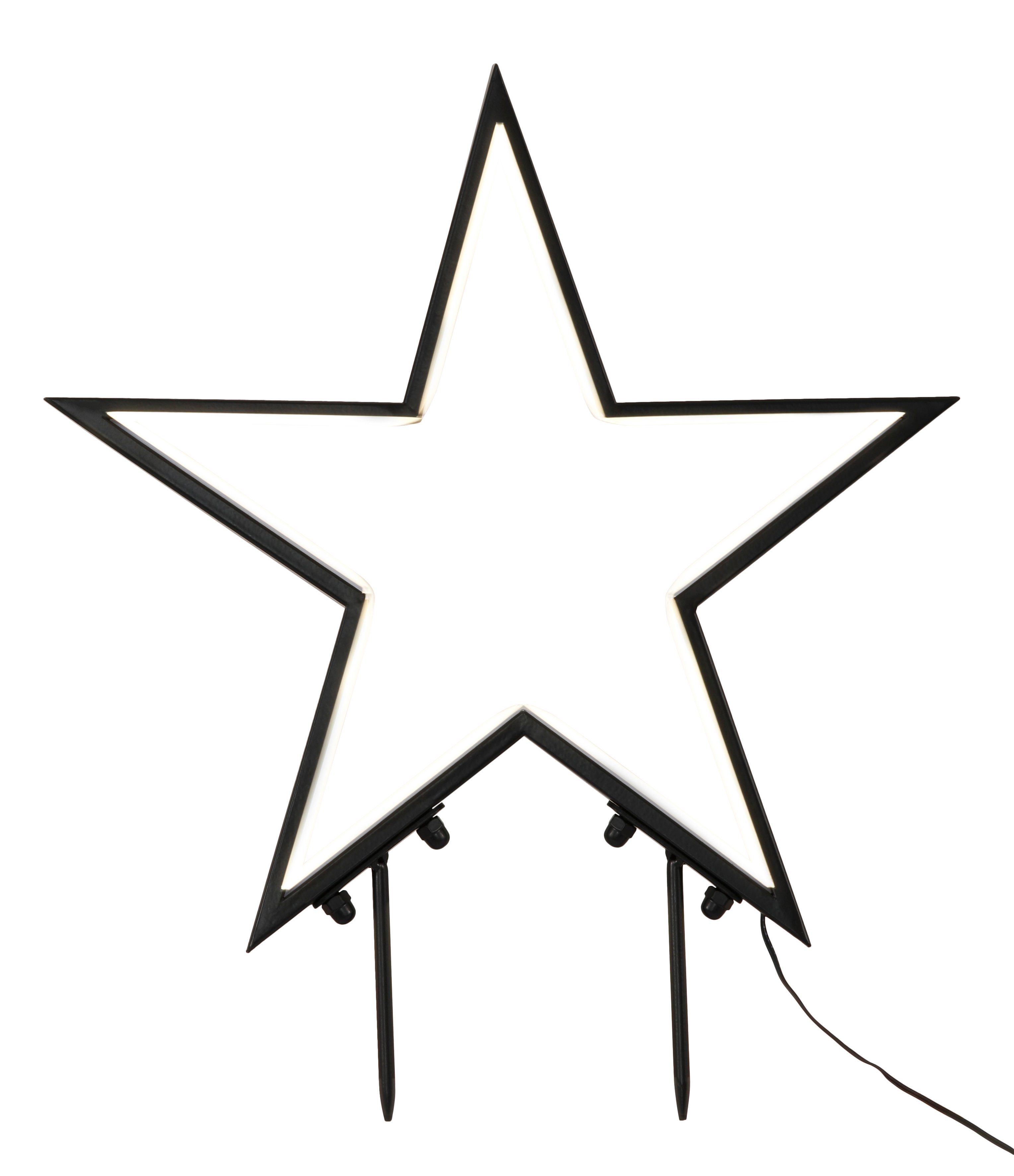 Stern aus integriert, fest aussen Metall, BONETTI Kunststoff Warmweiß, Weihnachtsdeko LED Weihnachtsstern, LED und