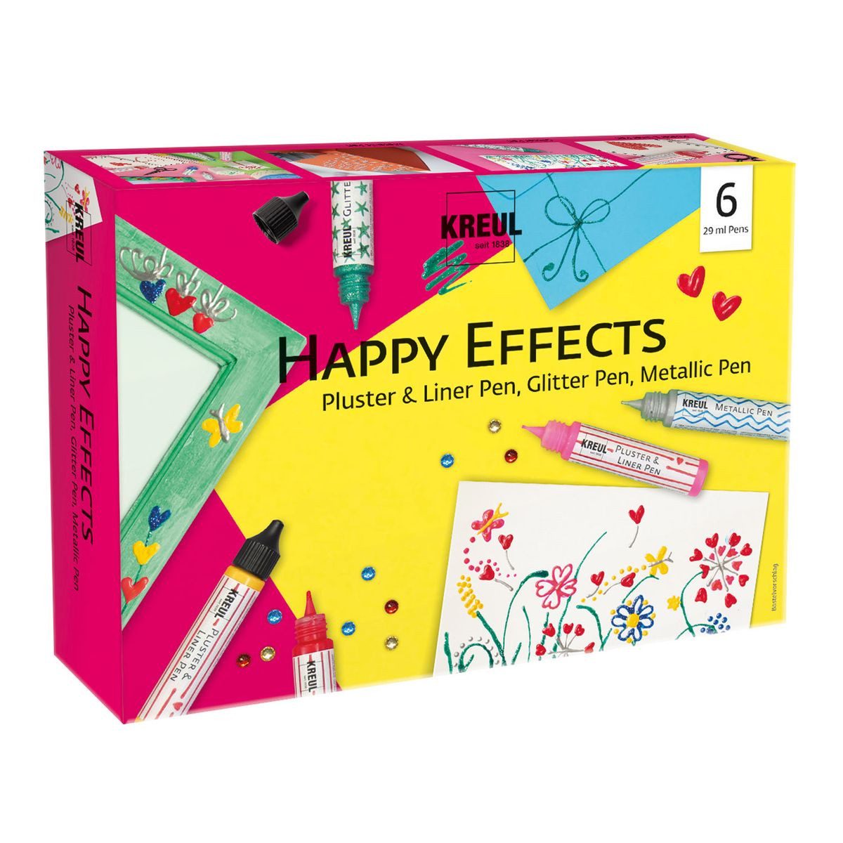 C. KREUL Effekt-Zusatz KREUL Verzier und Краски для стен Set Happy Effects 6x29ml