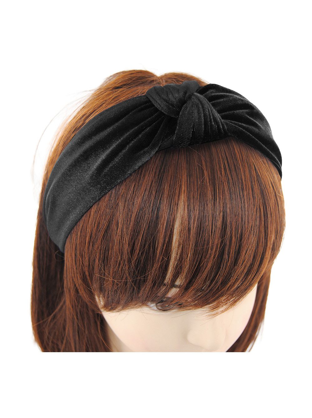 axy Haarreif Breiter Haarreif aus Samt mit Knoten, Vintage Damen Haareifen Haarband