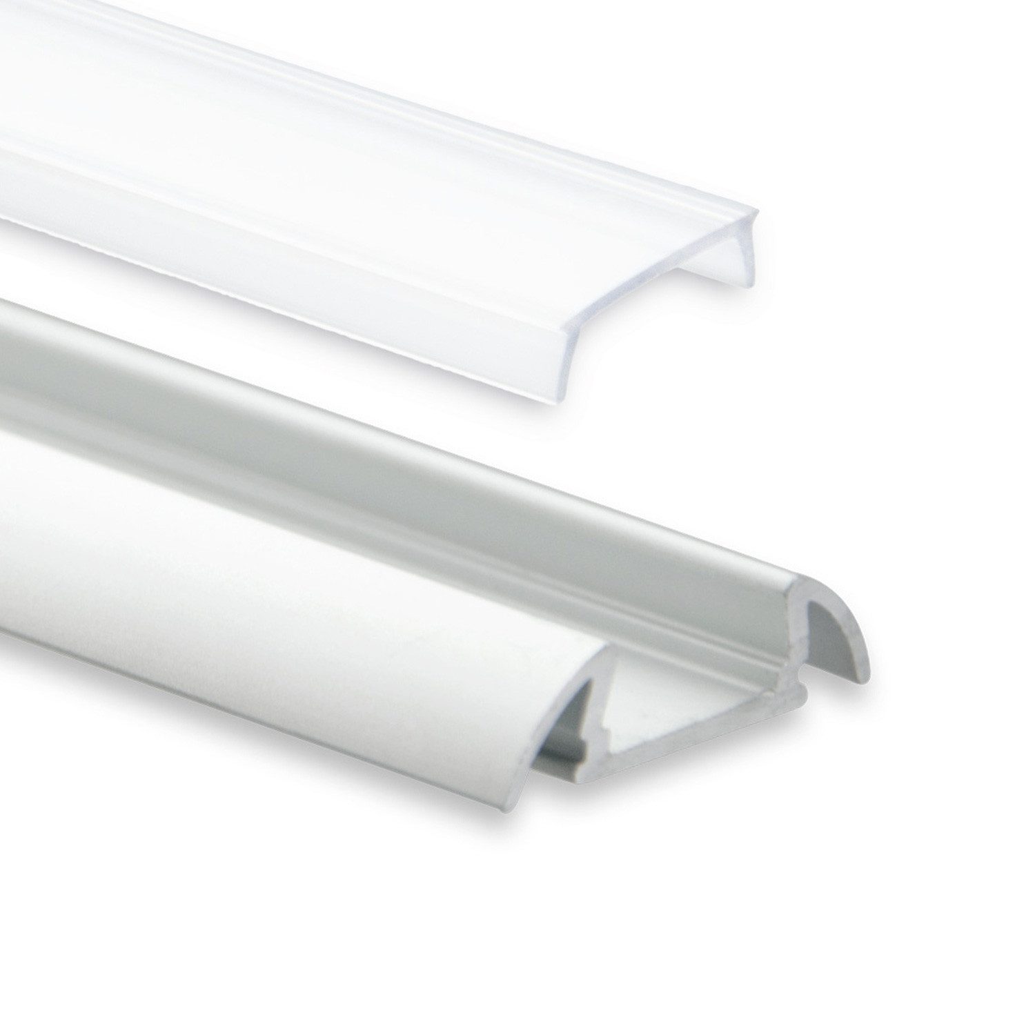 tktrading24 LED-Stripe-Profil GX-PO17 LED Alu AUFBAU-Profil 200cm, LED Alu Stripes max. 11 mm silber