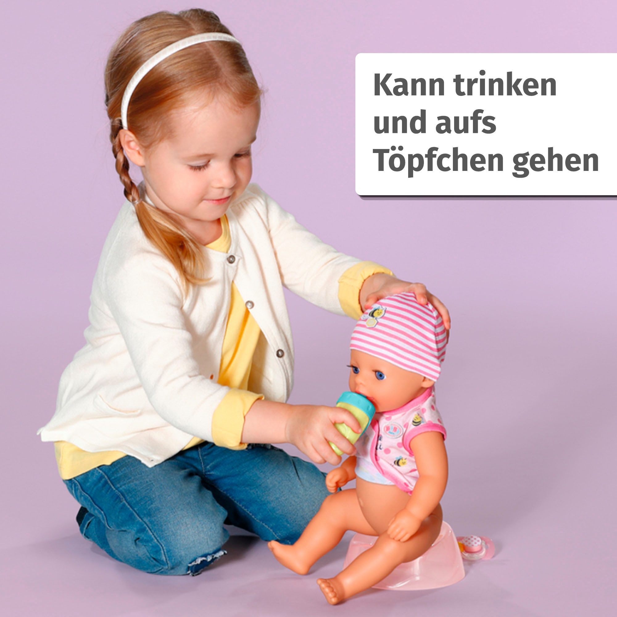 Baby Born Babypuppe Little Baby Girl, Lena, 36 cm, mit 7 Funktionen