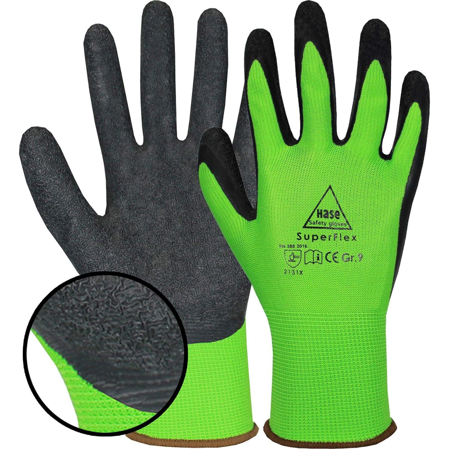 Hase Safety Gloves Arbeitshandschuhe Superflex grün günstig online kaufen