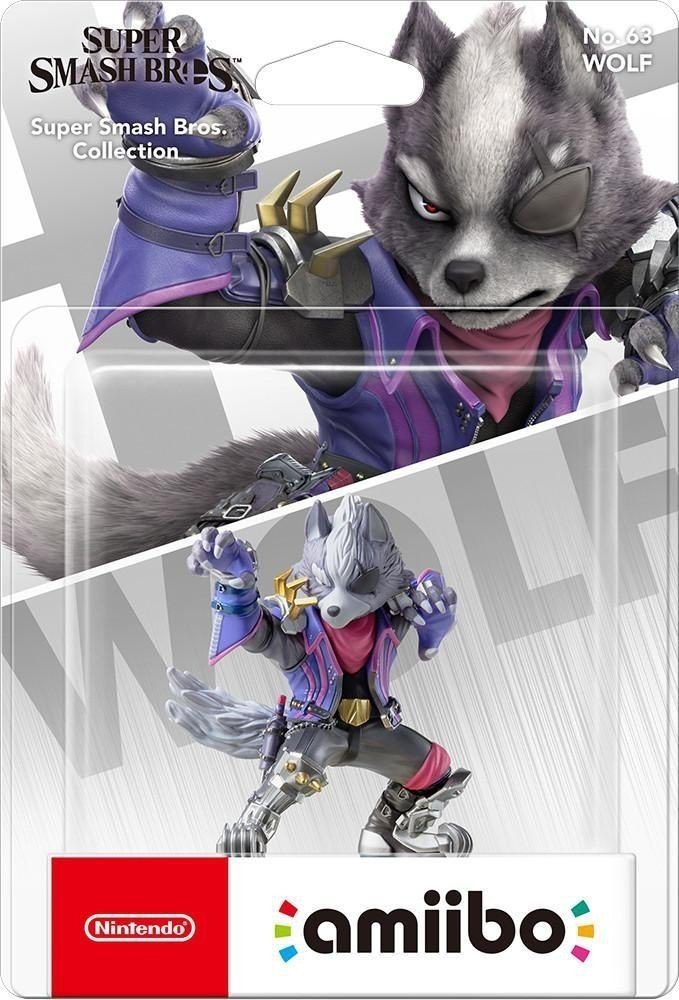 Nintendo Sammelfigur amiibo Wolf No 63 Super Smash Bros. Collection Switch (amiibo Figur, 1 St., digitale Inhalte), NFC Funktion