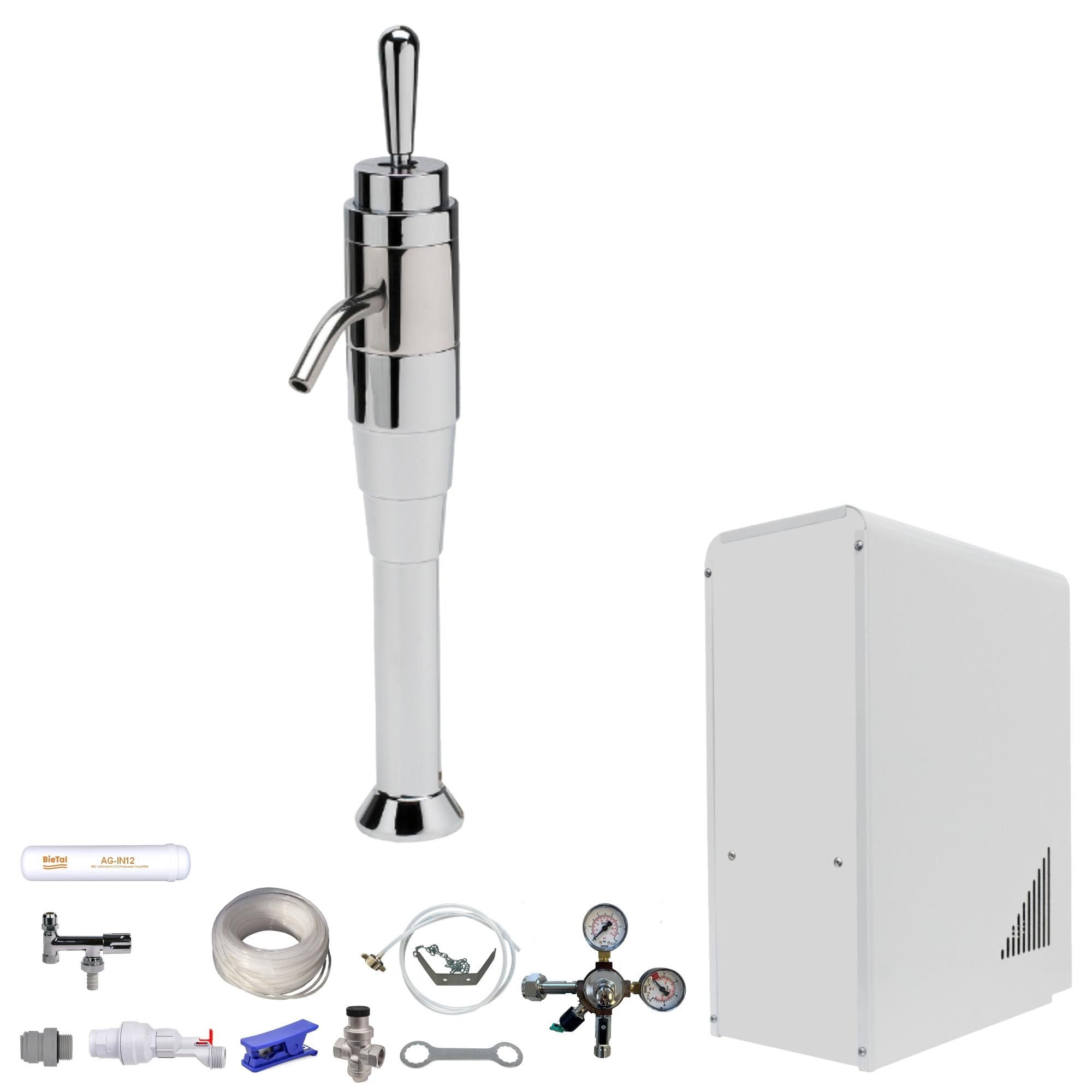 BieTal Wassersprudler Tafelwassergerät BieTal® BT-10U Sprudelwasser Zapfstelle Komplett Set, (Set, ohne CO2 Flasche-tlg., Joystick 3-leitig), Sprudelwasseranlage Trinkwasser Wasserspender