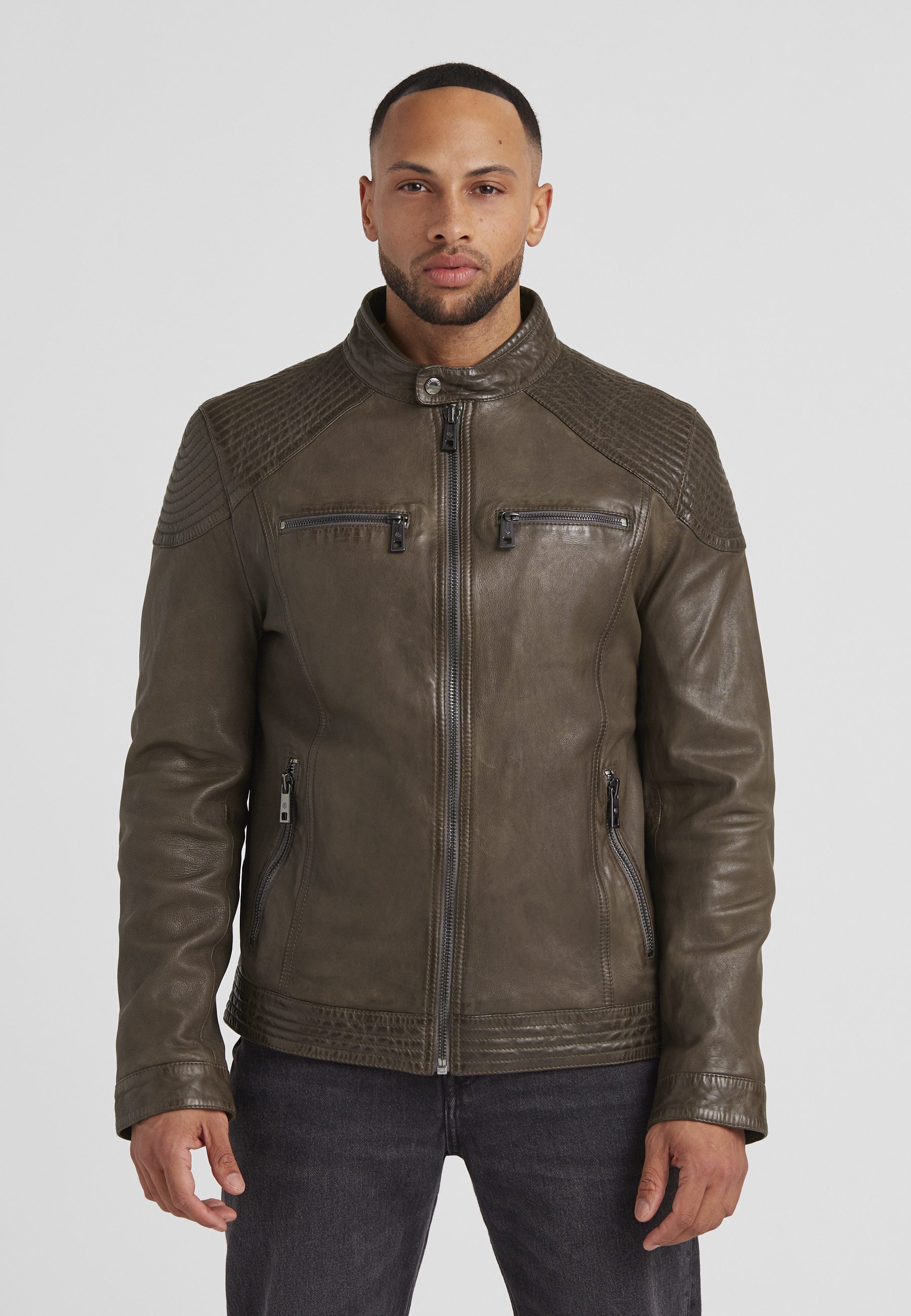 Milestone Lederjacke MSParker Herren Bikerjacke Jacke günstig online kaufen