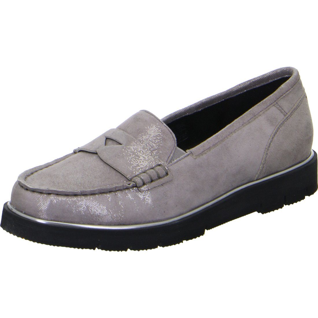 Ara grau Glattleder Dallas Damen Slipper Ara 049610 Slipper - Schuhe,