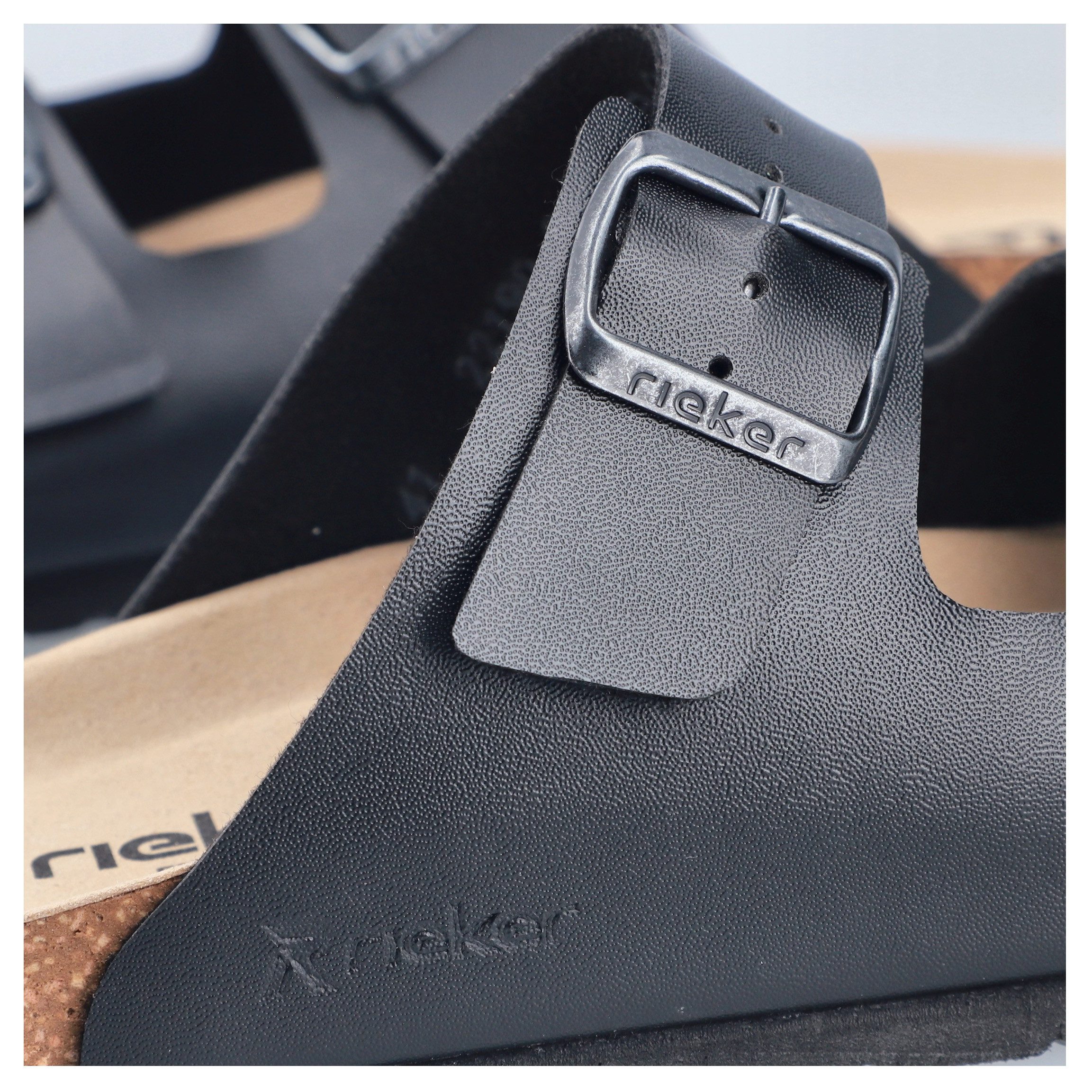 Rieker Pantolette Sommerschuh, Schlappen, Hausschuh, mit zwei Schnallenverschlüssen