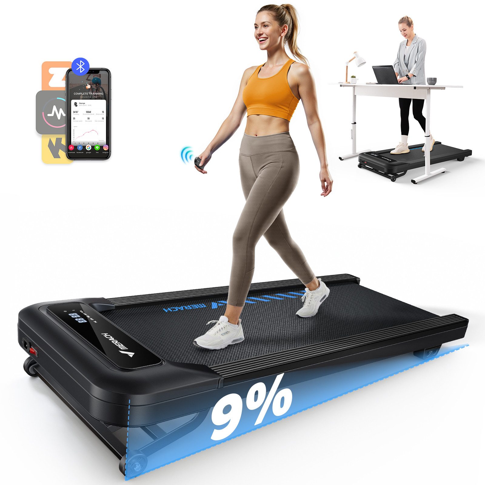 Laufband Tragbar Elektrisches Laufband, Walking/Jogging Pad für Zuhause