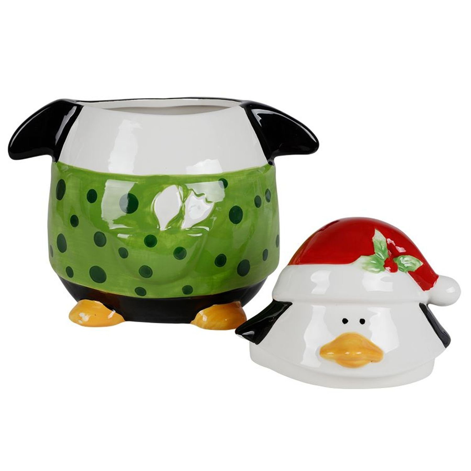 Pinguin BURI Keramik-Keksdose Vorratsdose Vorratsdose Keramik Weihnachtsdeko Aufb, Plätzchendose