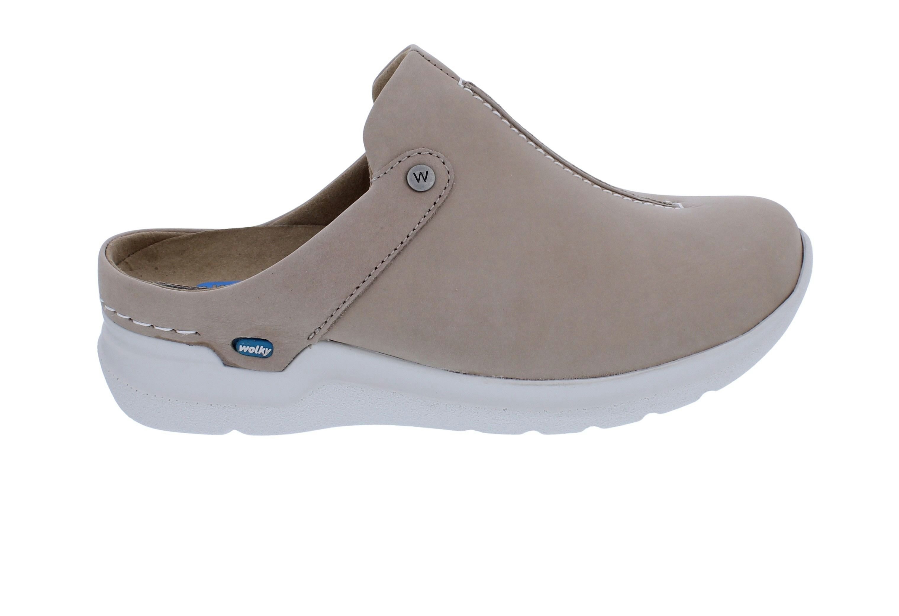 WOLKY Wolky Clog Holland DB 0662536-125, Nubukleder, Beige, Fußbett zum Wech Clog