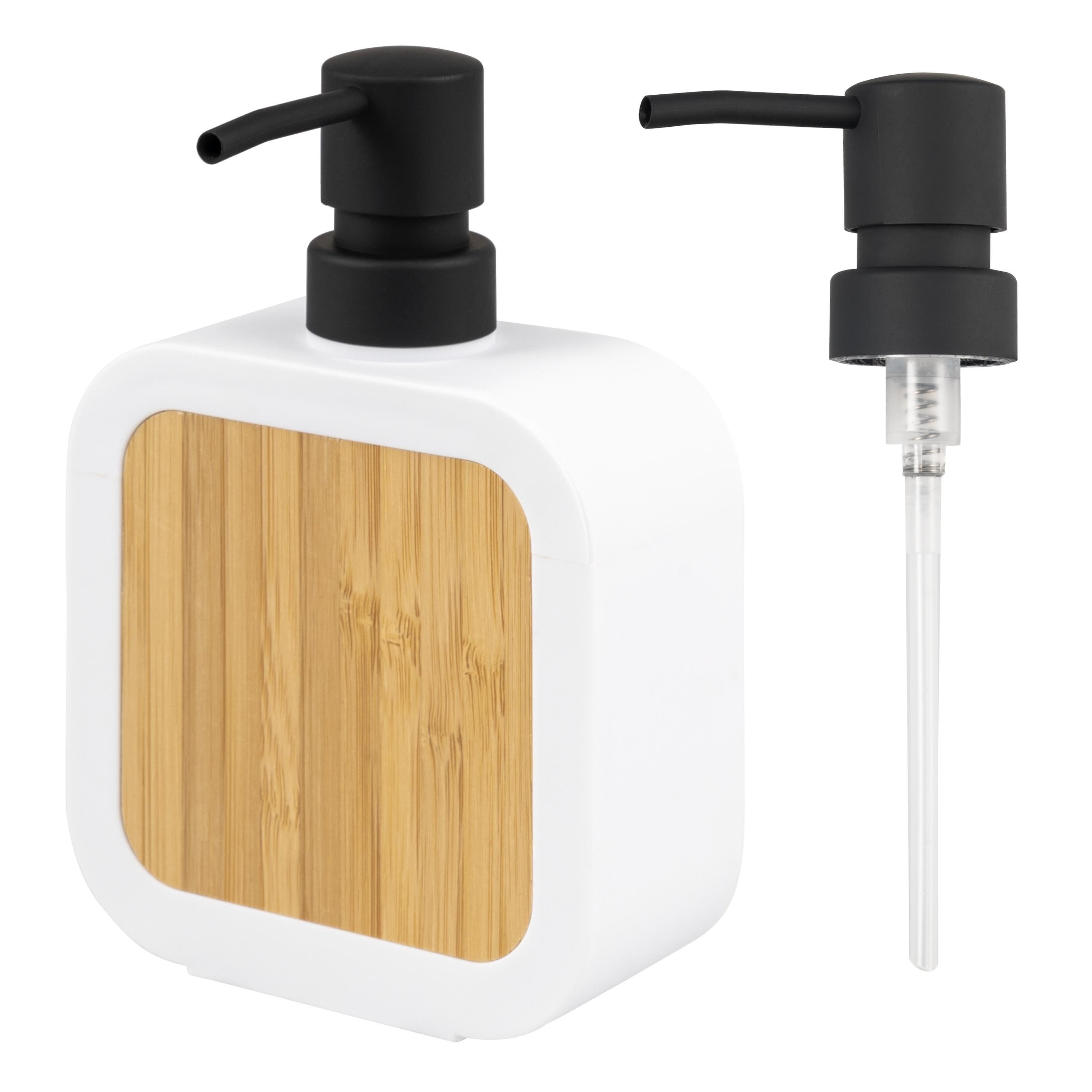 eluno Seifenspender für 300 ml Flüssigseife, mit Bambus und Kratzschutz