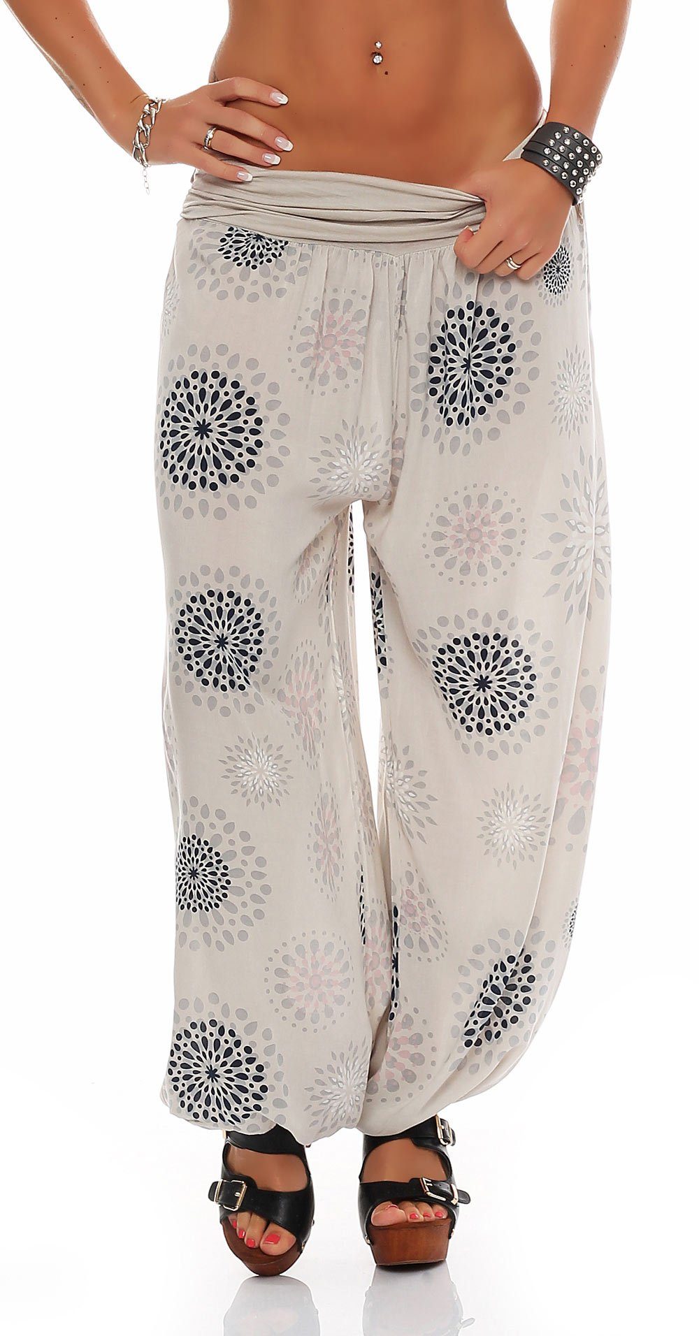 malito more than fashion Haremshose malito Damen Pumphose mit Print, Haremshose zum Tanzen, Aladinhose leichte Pumphose Einheitsgröße