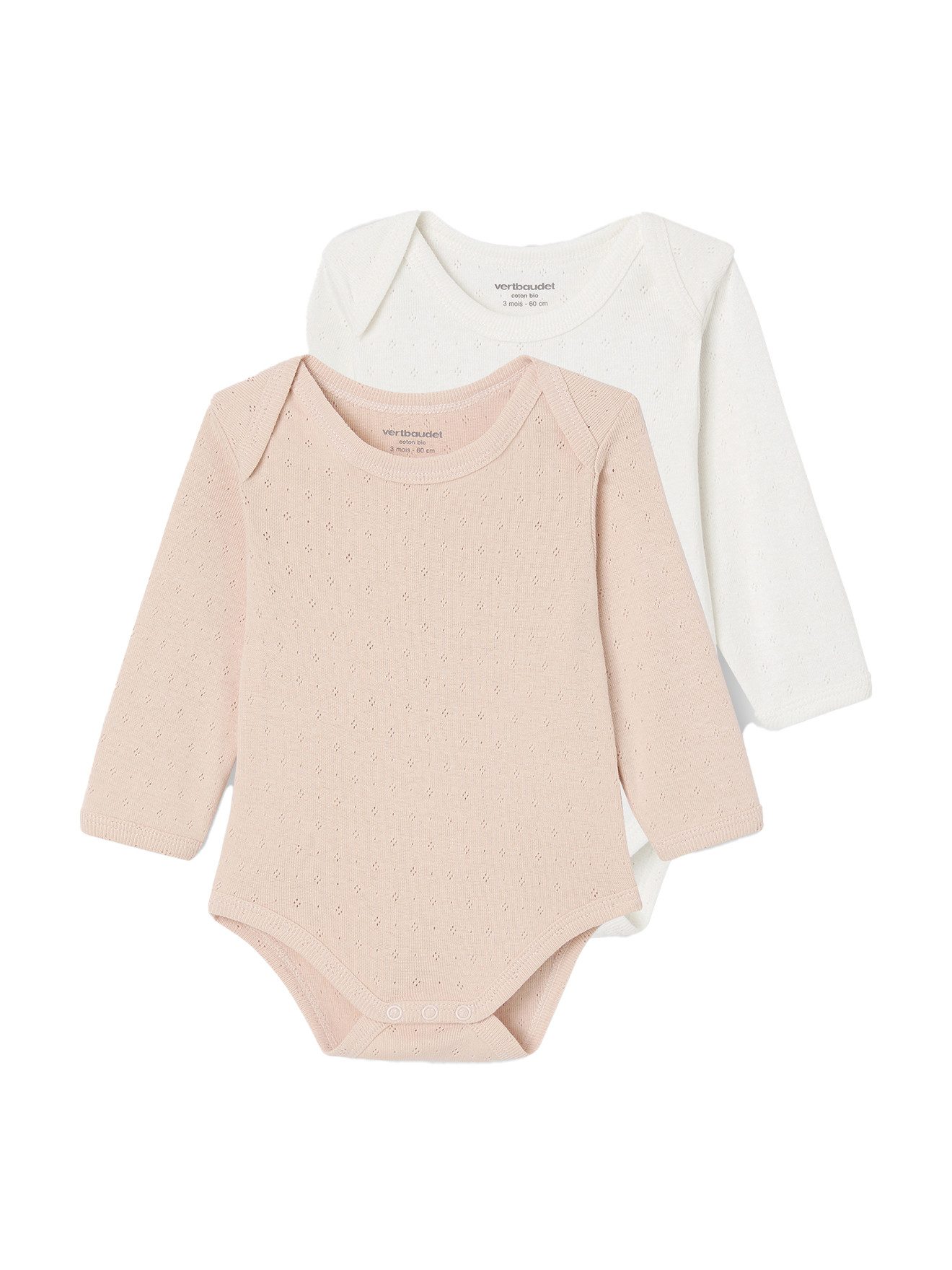 Body 2er-Pack Baby Langarmbodys mit zartem Lochmuster
