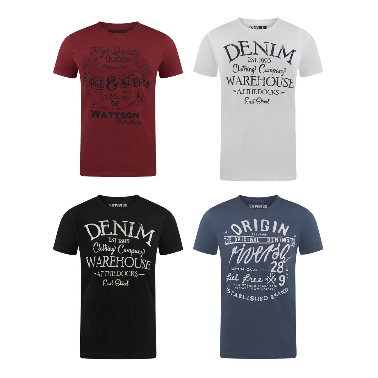 riverso T-Shirt Herren Printshirt RIVLeon Regular günstig online kaufen