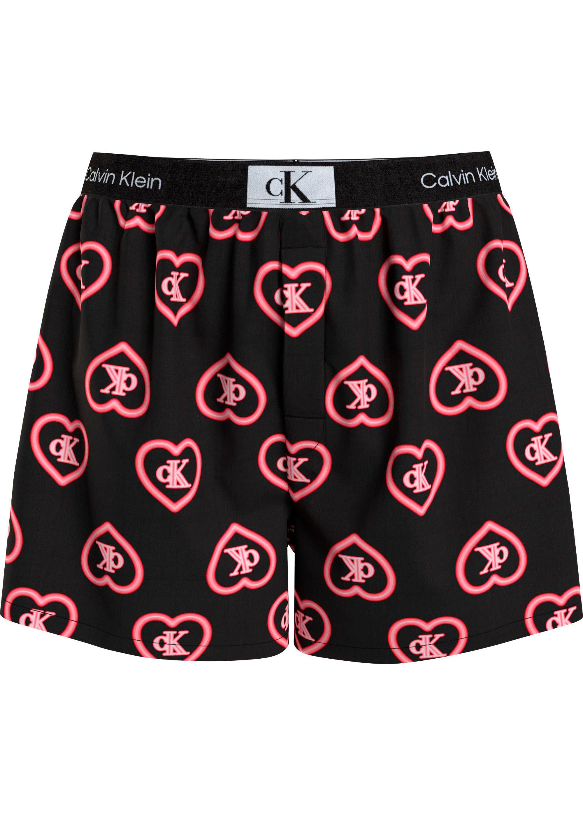 Underwear Calvin mit BOXER Print Pyjamashorts Klein TRADITIONAL