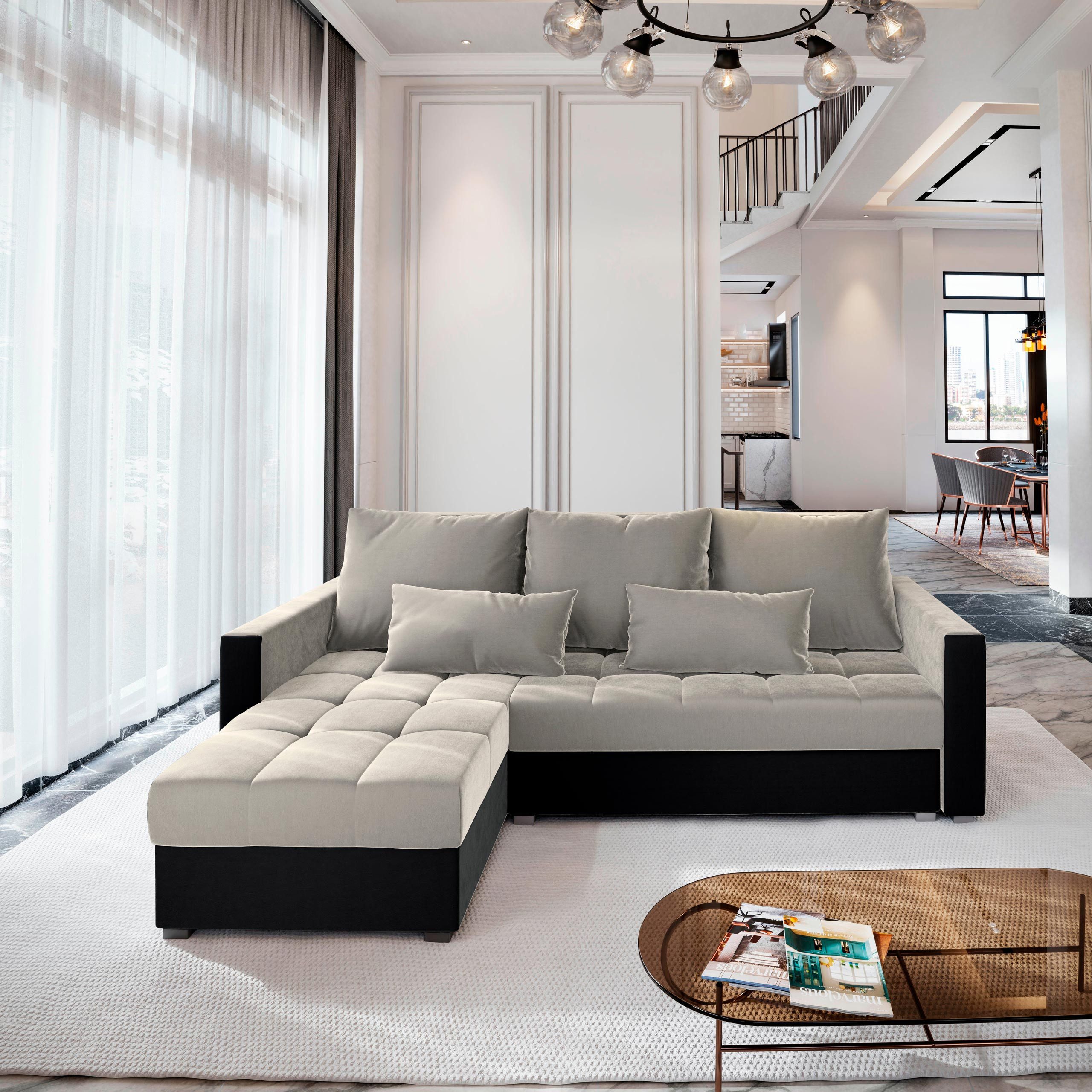 Masseno Ecksofa KOS PIK mit Schlaffunktion L-Form, Sofa mit Bettkasten günstig online kaufen