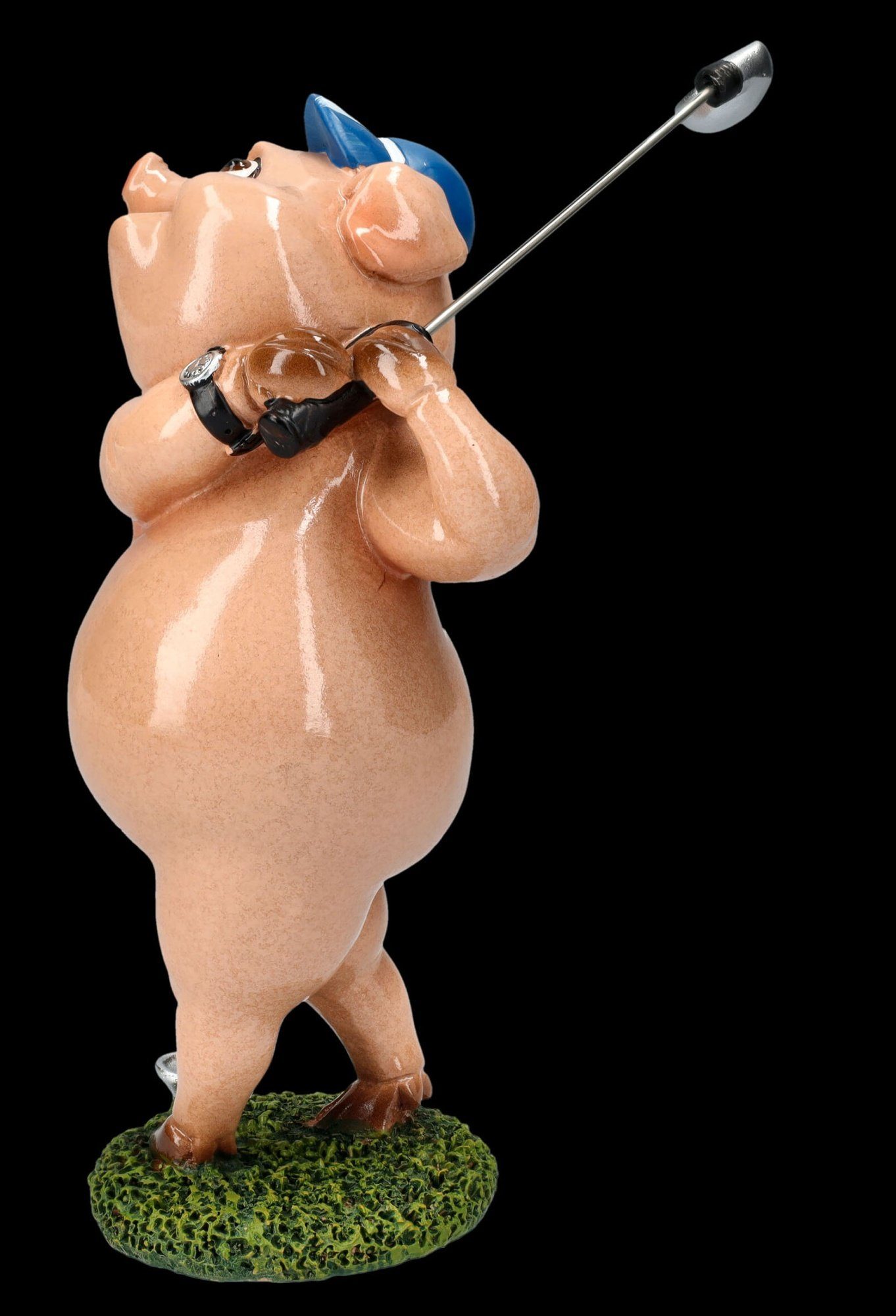 Figuren Shop GmbH Tierfigur Golfen Dekofigur Golfer lustige Lustige Figur Schweine beim - Golf