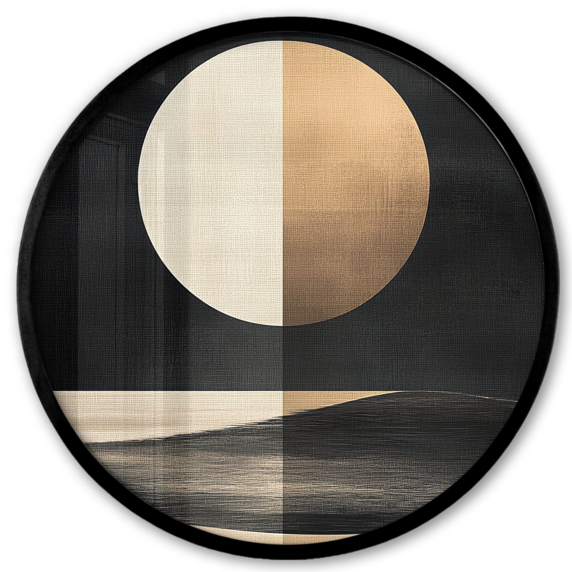 Poster Rund - Mond - Kreis - Gold