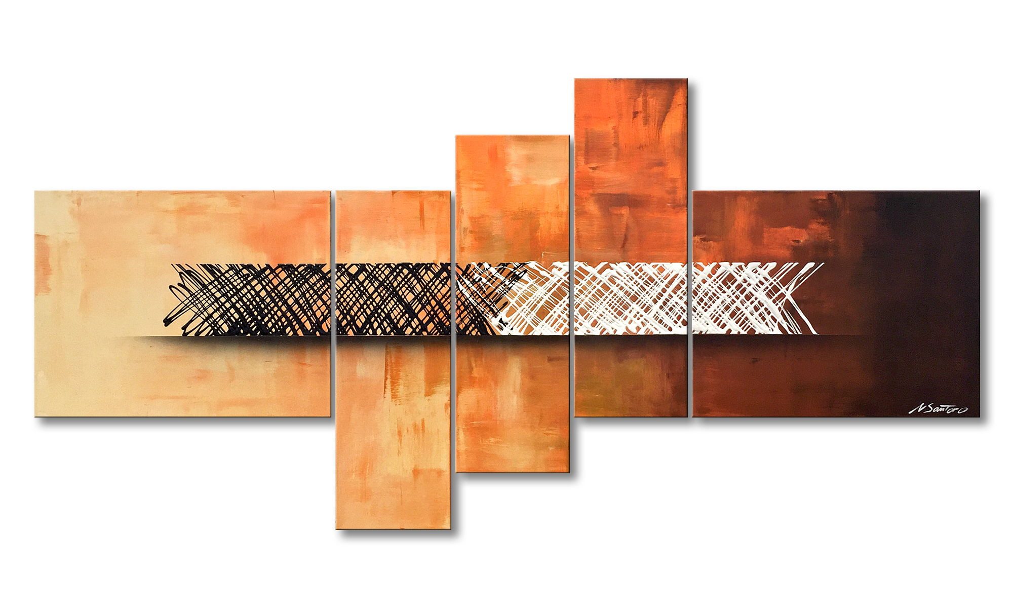 WandbilderXXL Картина Structure Of Contrast 160 x 80 cm, Abstraktes Картина, handgemaltes Unikat