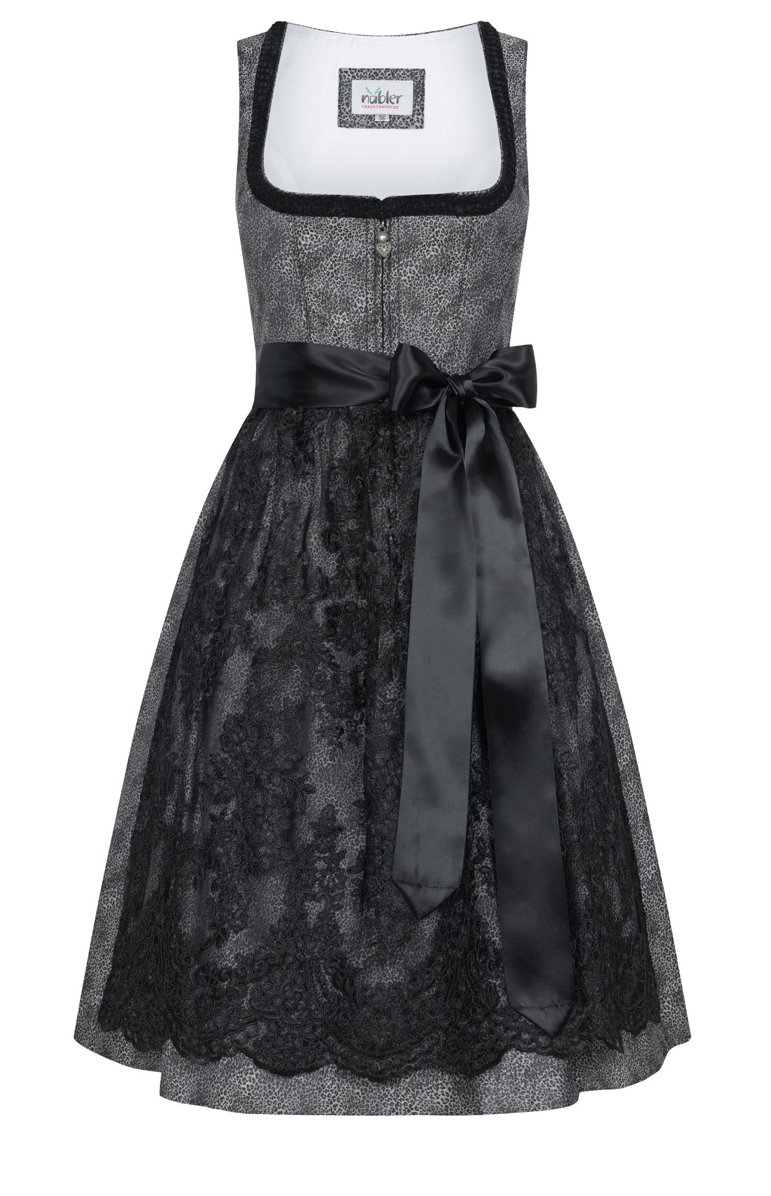 Nübler Trachtenkleid Midi Dirndl Leo in Silber von Nübler günstig online kaufen