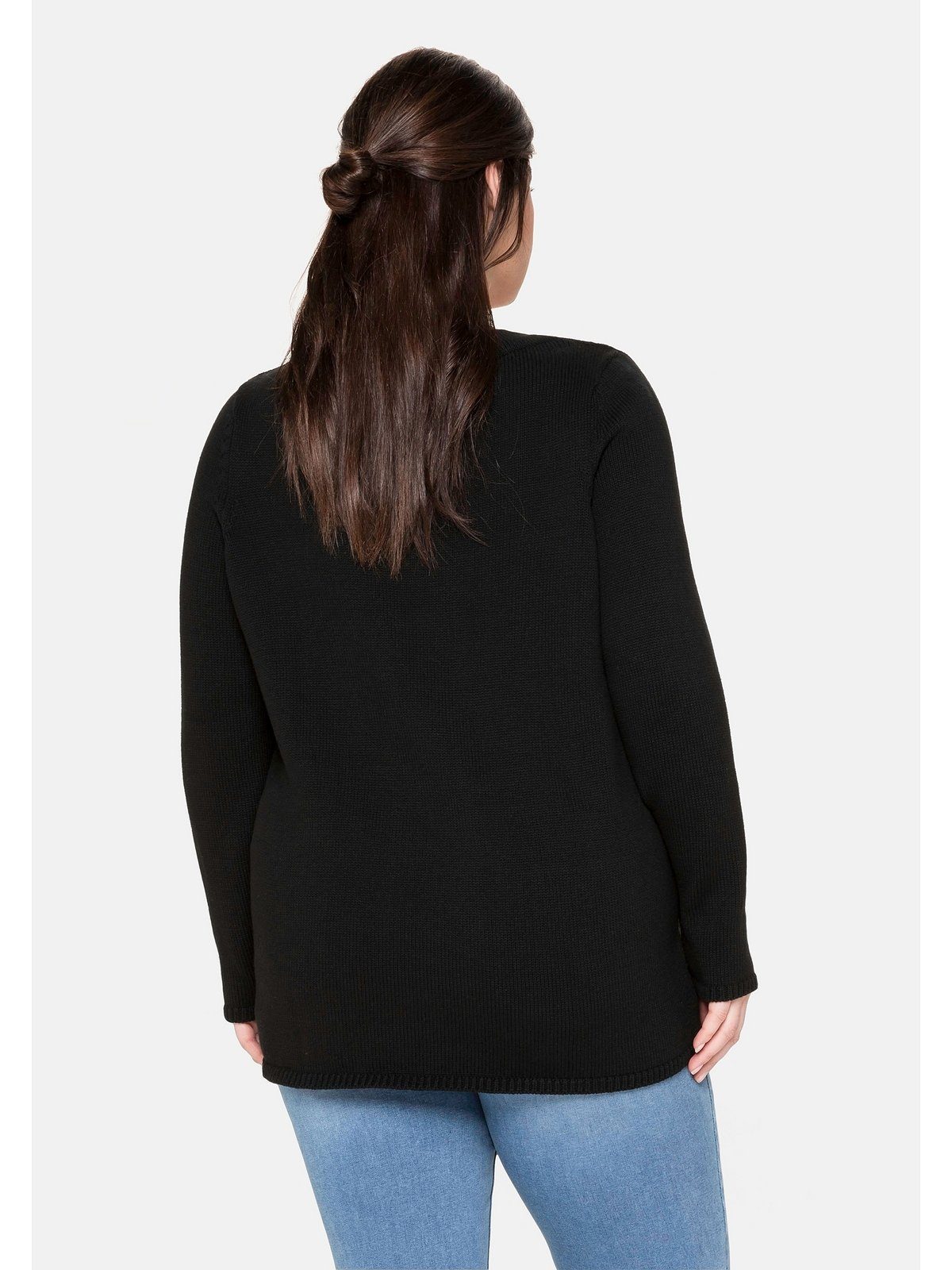 Sheego V-Ausschnitt-Pullover Große Größen aus reiner Baumwolle