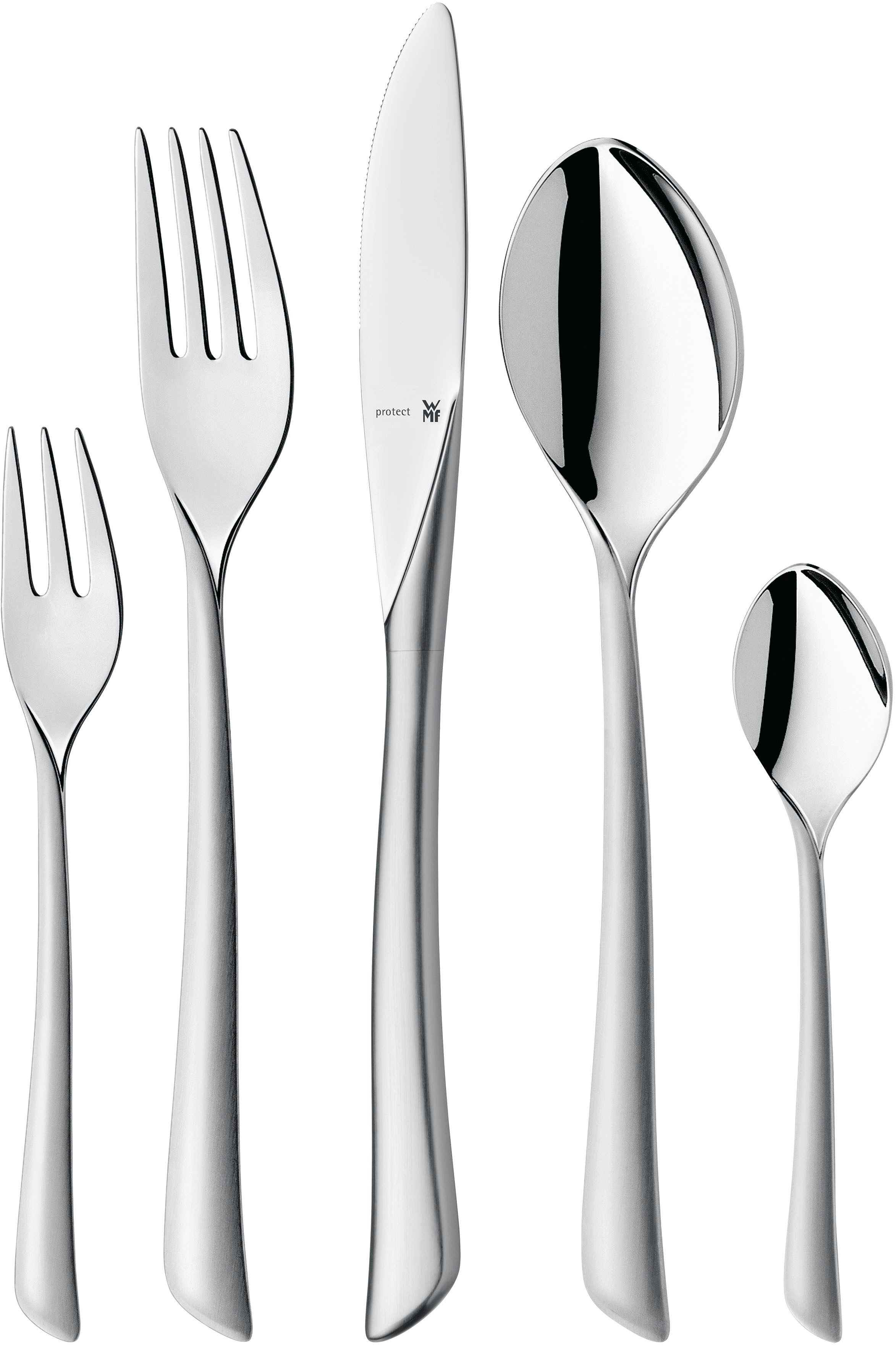 WMF Besteck-Set Virgina (30-tlg), 6 Personen, Cromargan® Edelstahl Rostfrei, ergonomisch, Cromargan protect