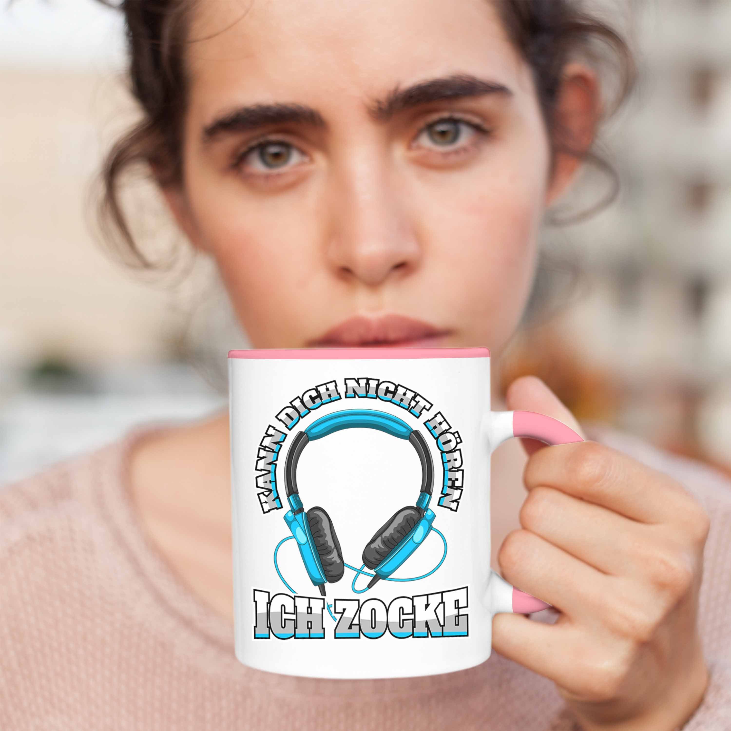 Männer Gaming PC Spruch Geschenk Mitbringsel Kinder Jungen Zocker Zubehör Lustig - Zocken Tasse Tasse Gamer Tassen Geschenkideen Trendation Trendation Rosa