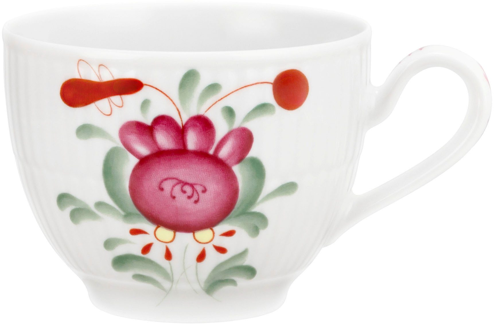 Seltmann Weiden Tasse Amina Ostfriesenrose, 1-tlg., Porzellan, Kaffeetasse aus Porzellan mit Relief