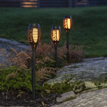 MARELIDA LED Gartenfackel LED Solar Fackel mit Feuereffekt H: 40cm Wegleuchte Solarleuchte 1St., LED Classic, amber