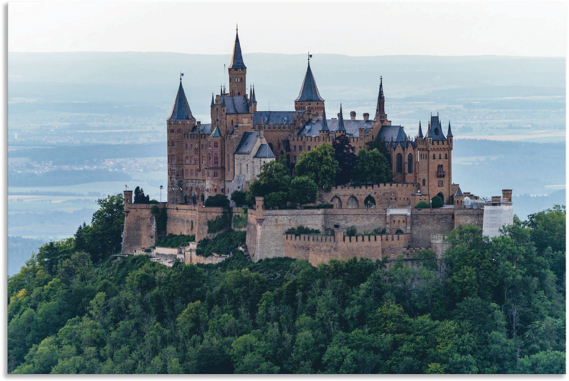 Burg Wandaufkleber als oder Poster Wandbild St), Größen als Leinwandbild, (1 Gebäude Artland versch. Nahaufnahme, Alubild, Hohenzollern in