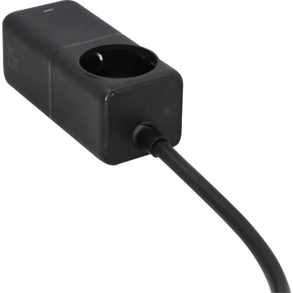 UNITEC Steckernetzteil, einstellbar Schutzkontakt-Steckdose Schwarz USB-Ladegerät (mit Ein-/Aus-Schalter)