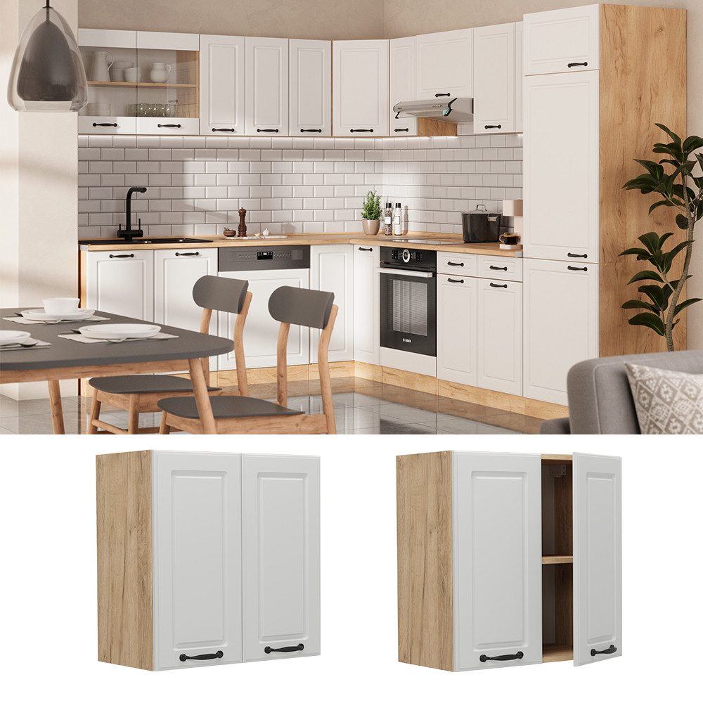 Vicco Hängeschrank R-Line, Weiß Landhaus/Goldkraft Eiche, günstig online kaufen