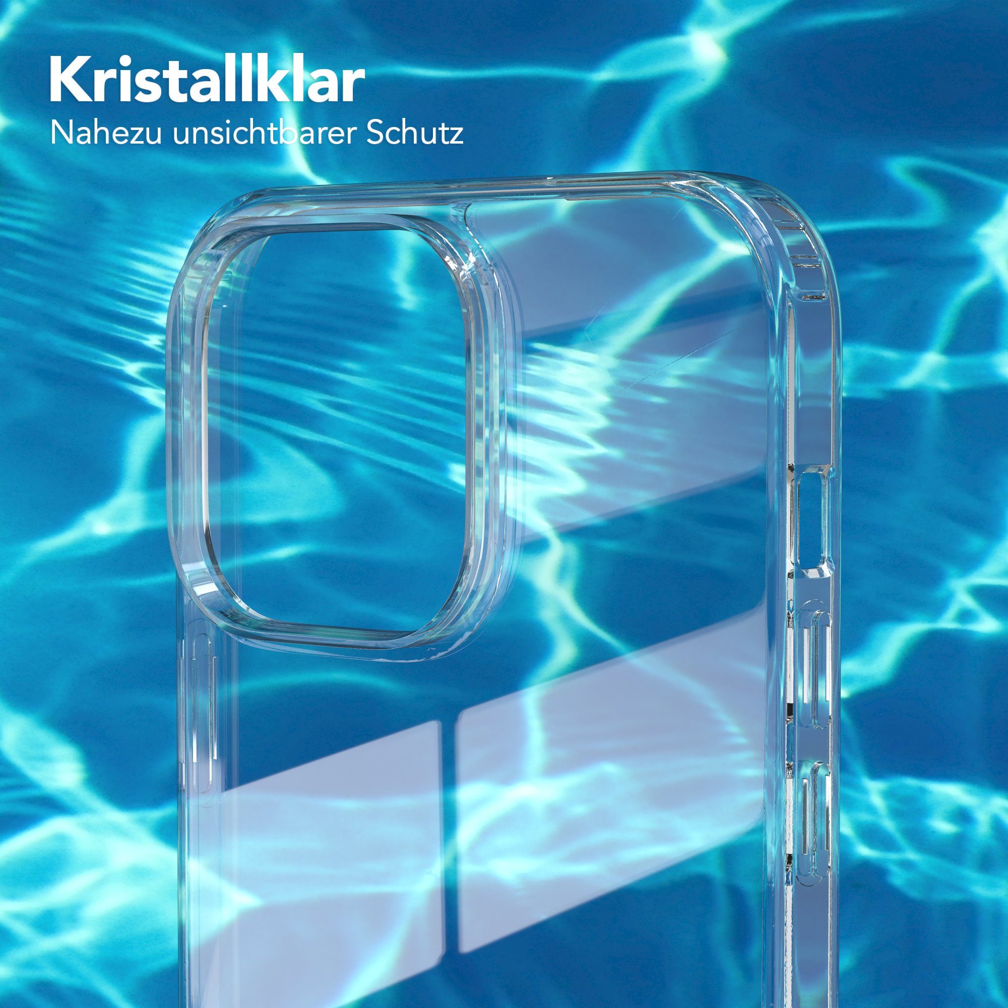 EAZY CASE Handyhülle Crystal Clear Case für Apple iPhone 14 Pro Max 6,7 Zoll, Schutzhülle Kameraschutz Silikonhülle Transparent Handyhülle Slimcover