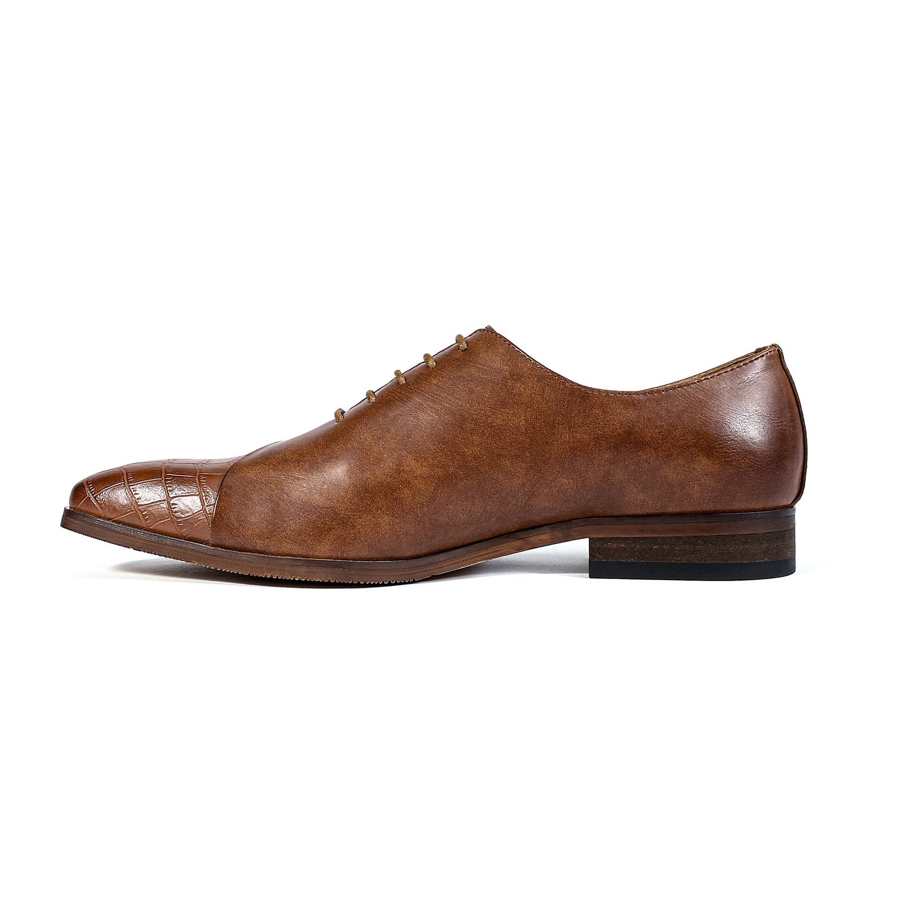 Allthemen Schnürschuh Herren Business Schnürschuhe mit Krokoleder-Optik Spitzkappe