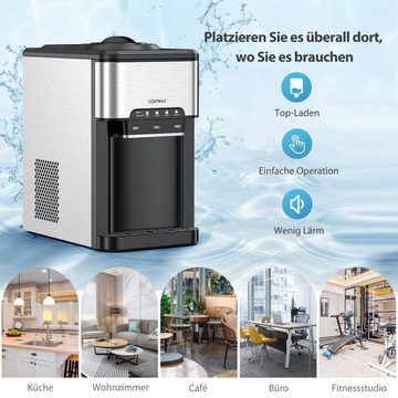 COSTWAY Eiswürfelmaschine, 3-in-1-Wasserspender mit Eismaschine